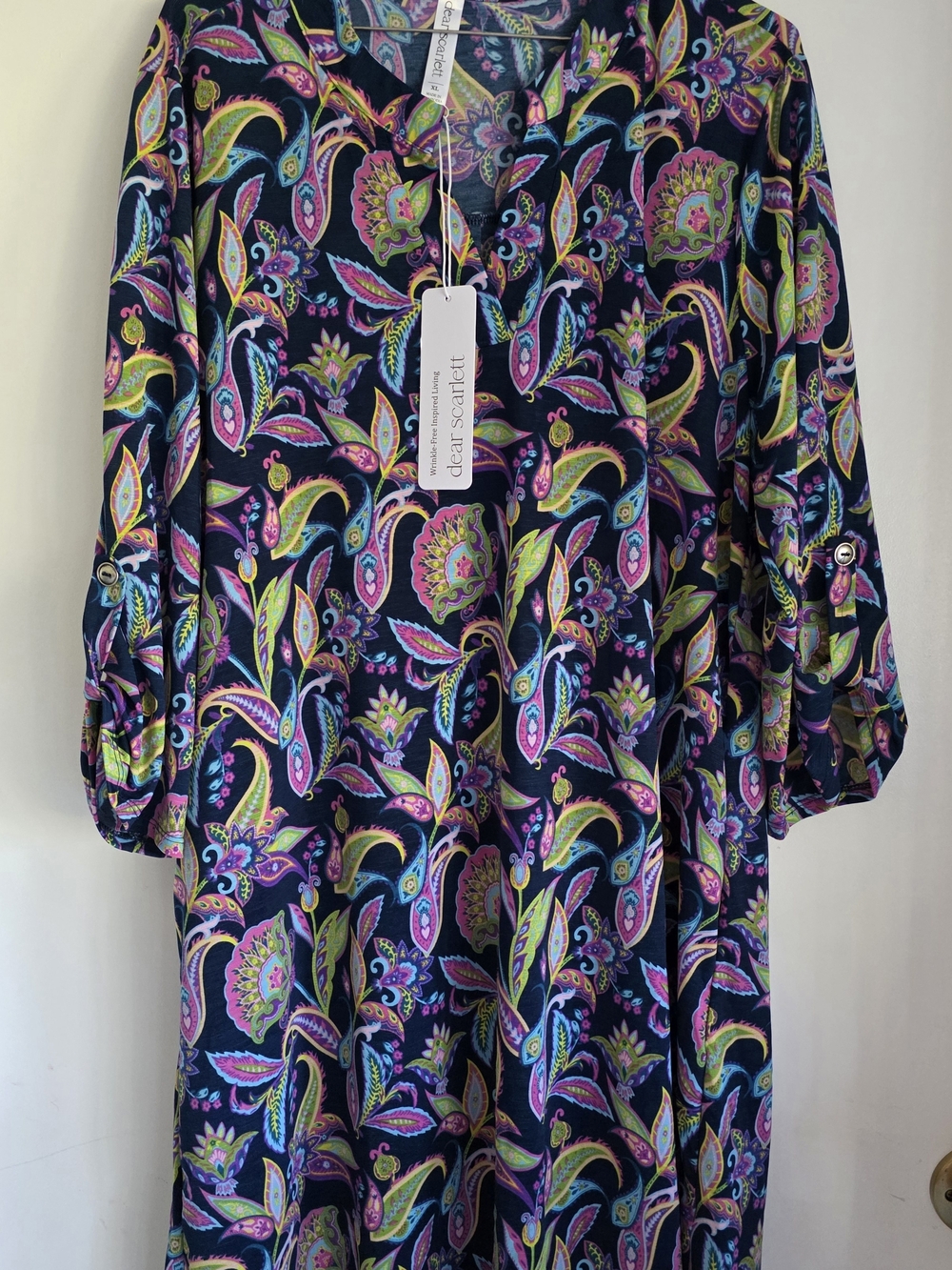 Dear Scarlett Navy Paisley Tunic Dress XL